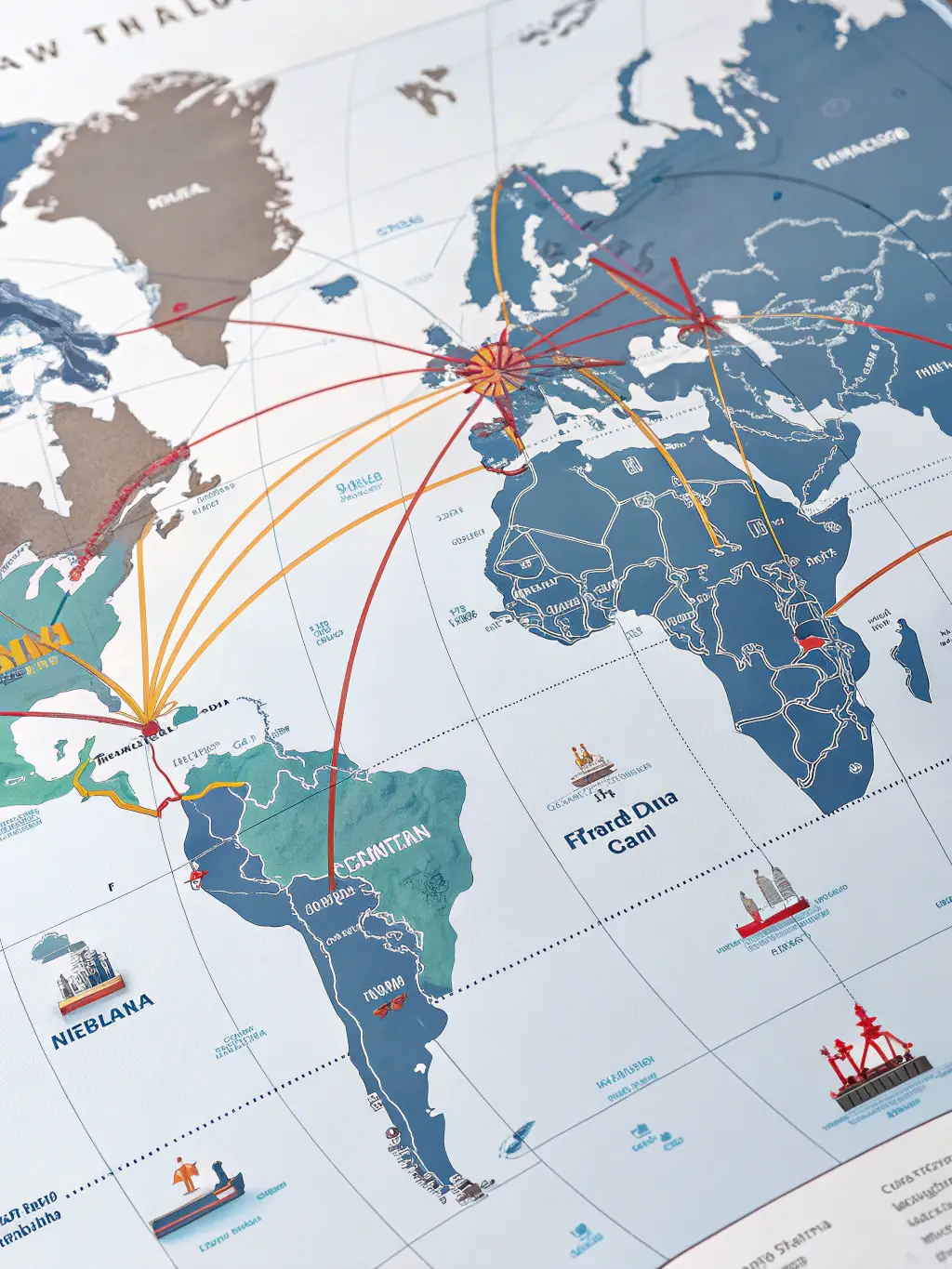 A world map highlighting Omnilink Solution's global network of suppliers and partners, showcasing their extensive reach and capabilities.